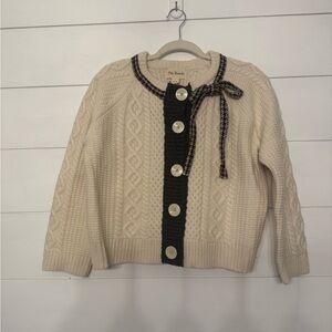 J Crew The Reeds Ivory and Charcoal Women's Cardigan